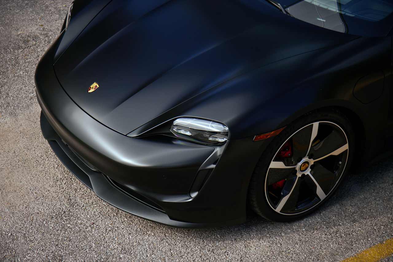 Porsche Taycan with PPF applied.